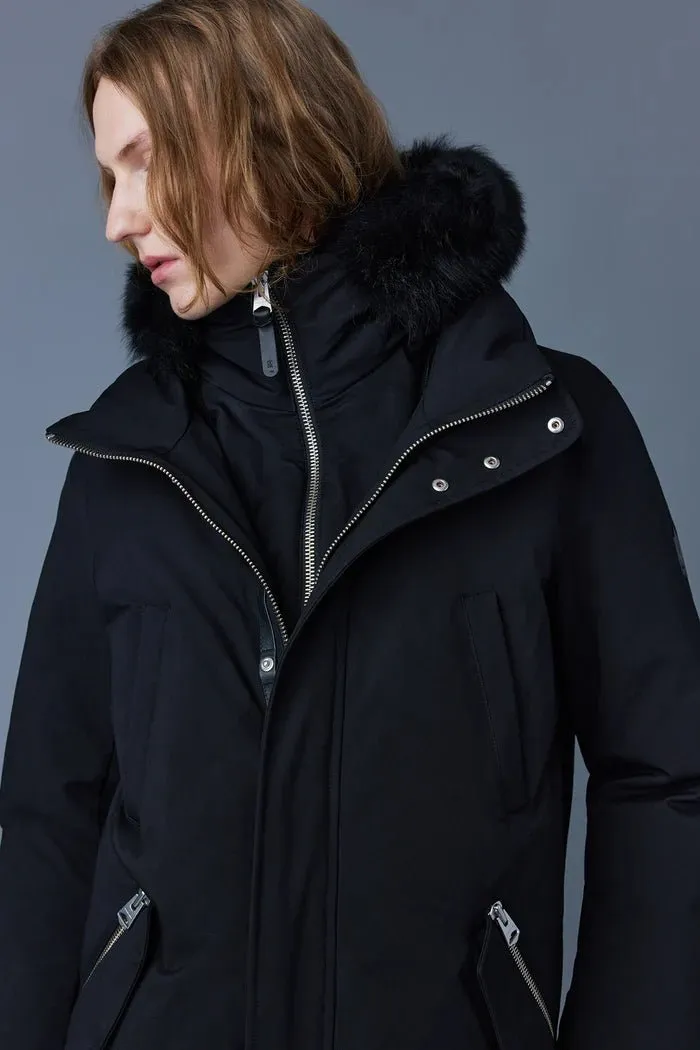 MACKAGE EDWARD-SH - 2-in-1 Down Parka With Hooded Bib And Detachable Sheepskin Collar