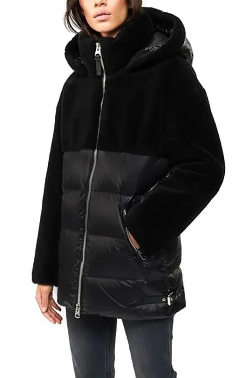 Mackage Junia Black Wool and Down Puffer Parka Coat - XS