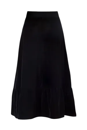 Mahtab Velvet Skirt - Black by Rosewater House