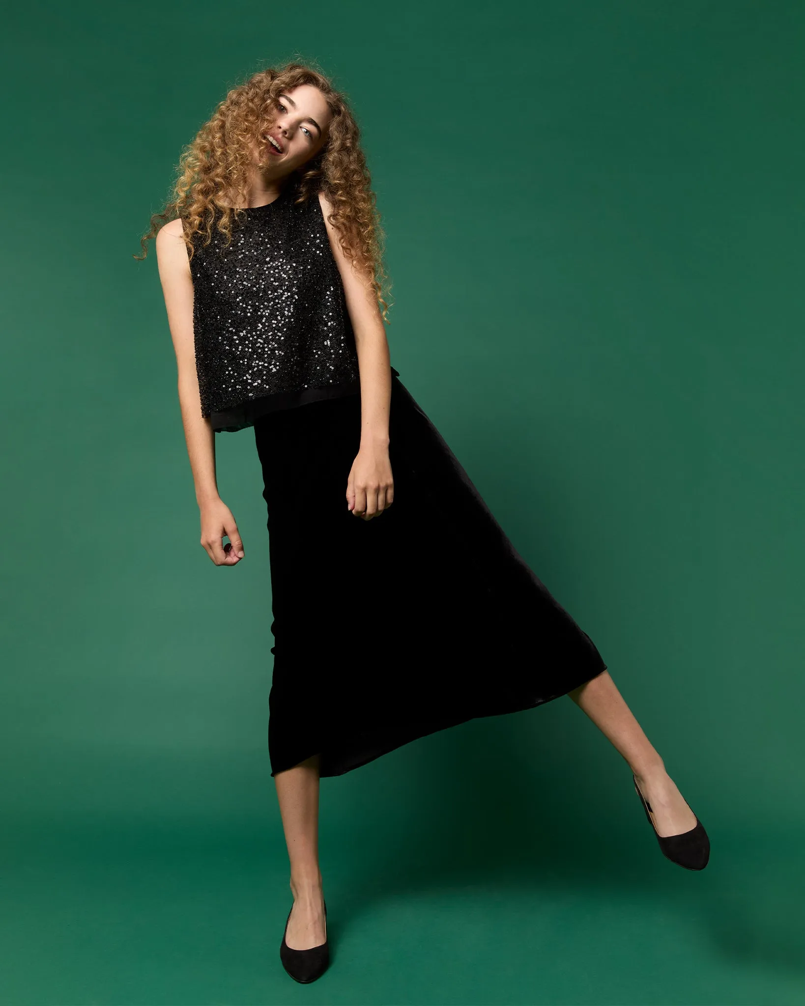 Mare Skirt in Black Velvet