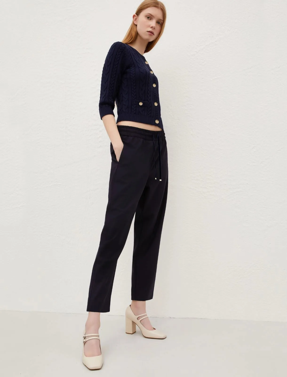 MARELLA Black Pull On Trousers