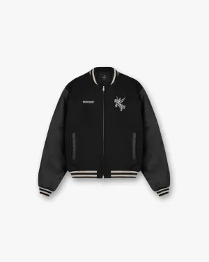 Mascot Wool Varsity Jacket - Jet Black