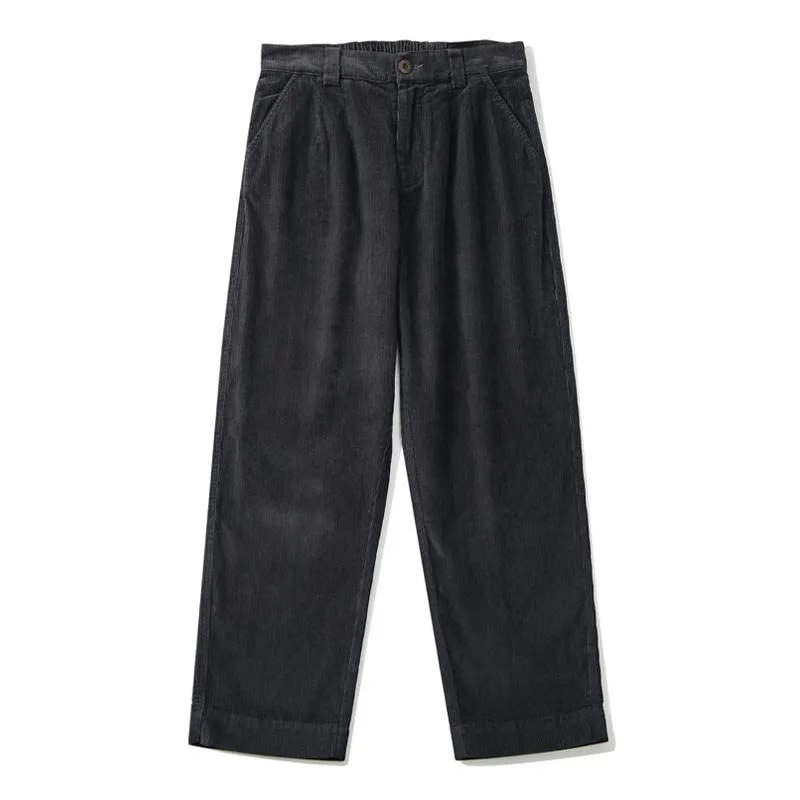 Mens Corduroy Pants Loose Straight Wide-Leg Pants Cotton Japanese-Style Retro Casual Pants Overalls