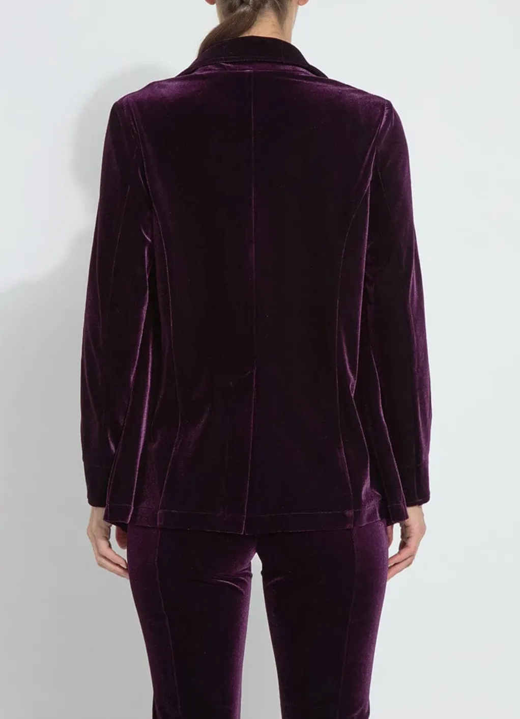 Mercer Stretch Velvet Blazer in Royalty