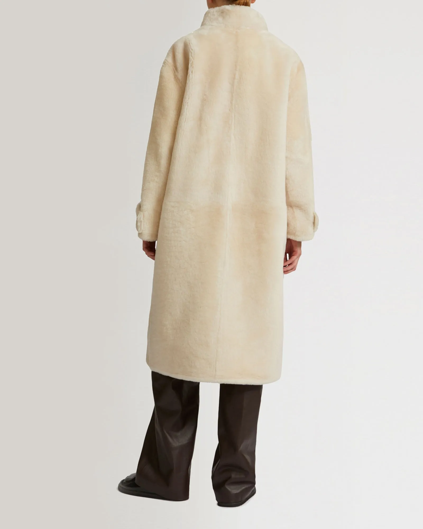 Merino officer shearling coat