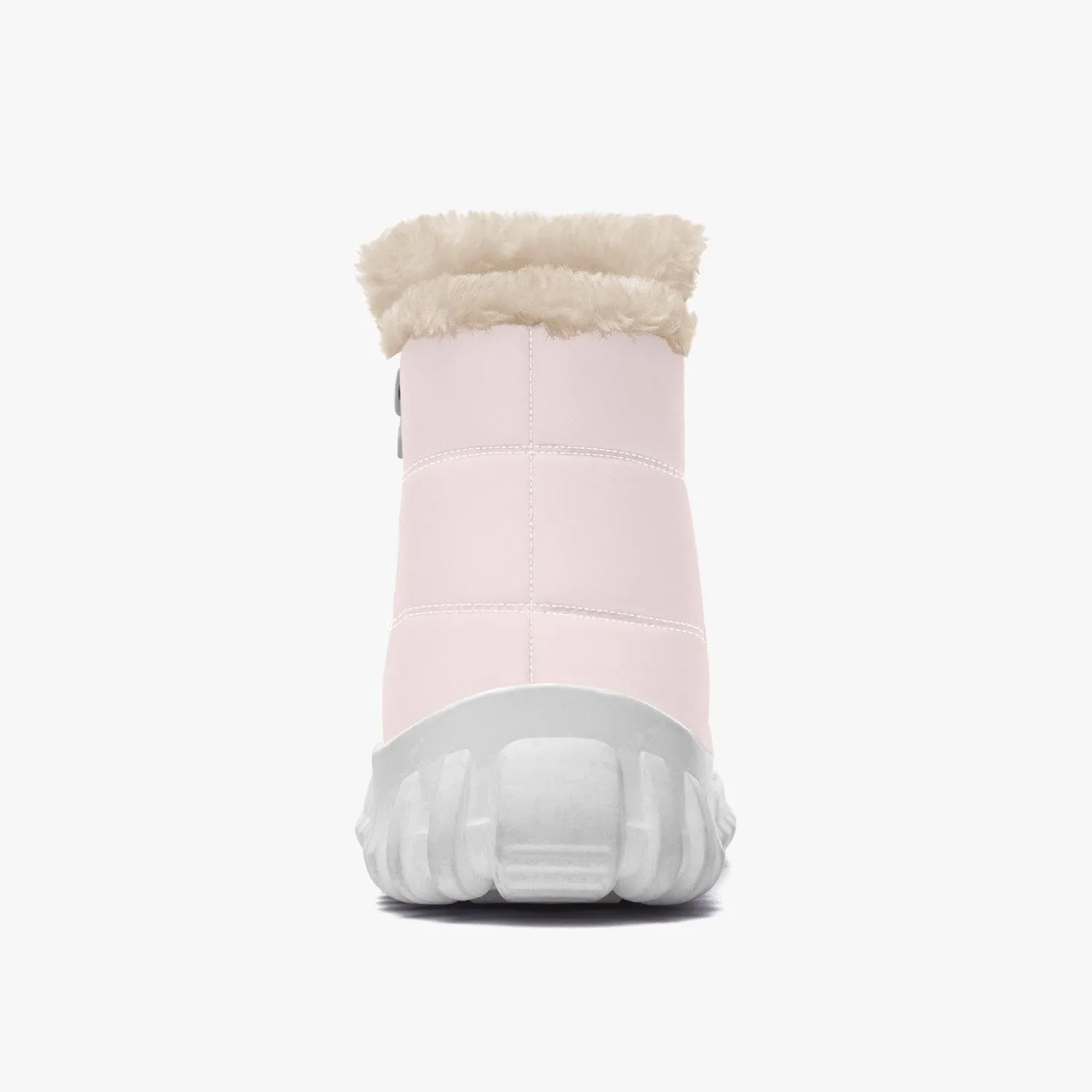 Misha Cotton-pad Fur Zipper Up Boots - Rose Milk