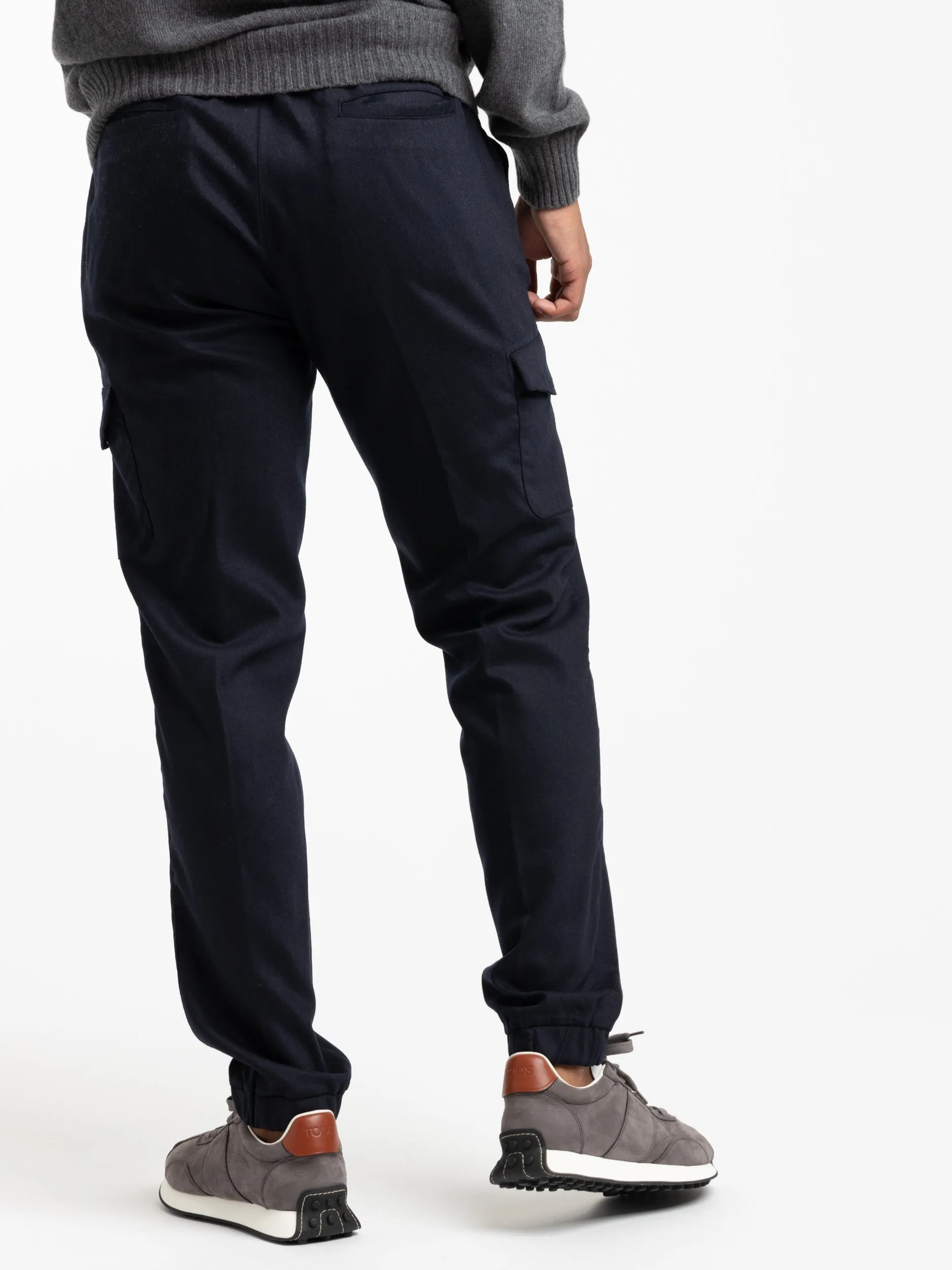 Navy Flannel Jogger Pants