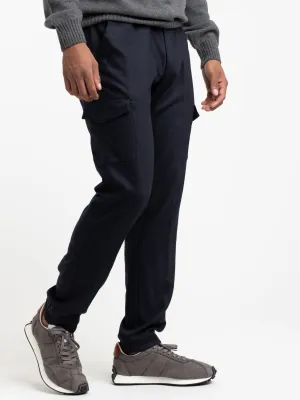 Navy Flannel Jogger Pants