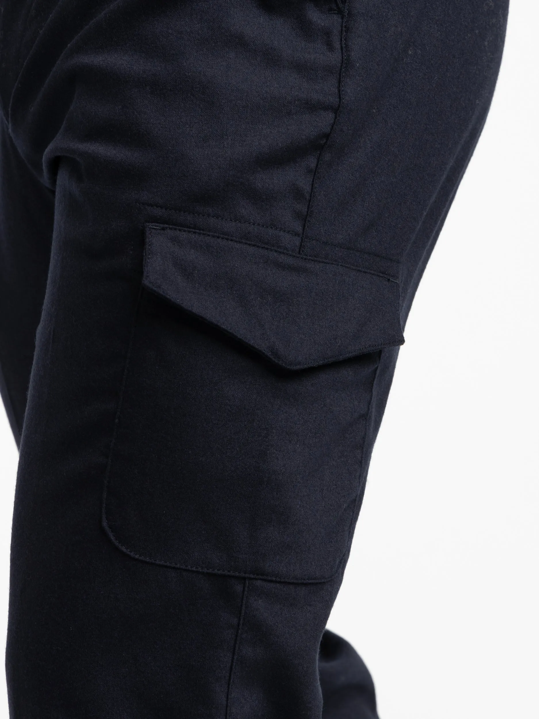 Navy Flannel Jogger Pants