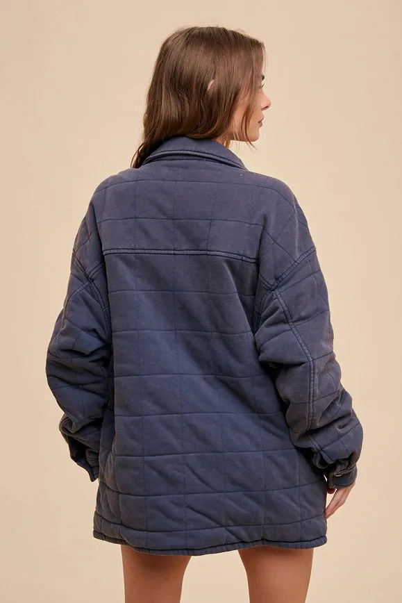 Oversized Thick Quilted Outerwear Charcoal