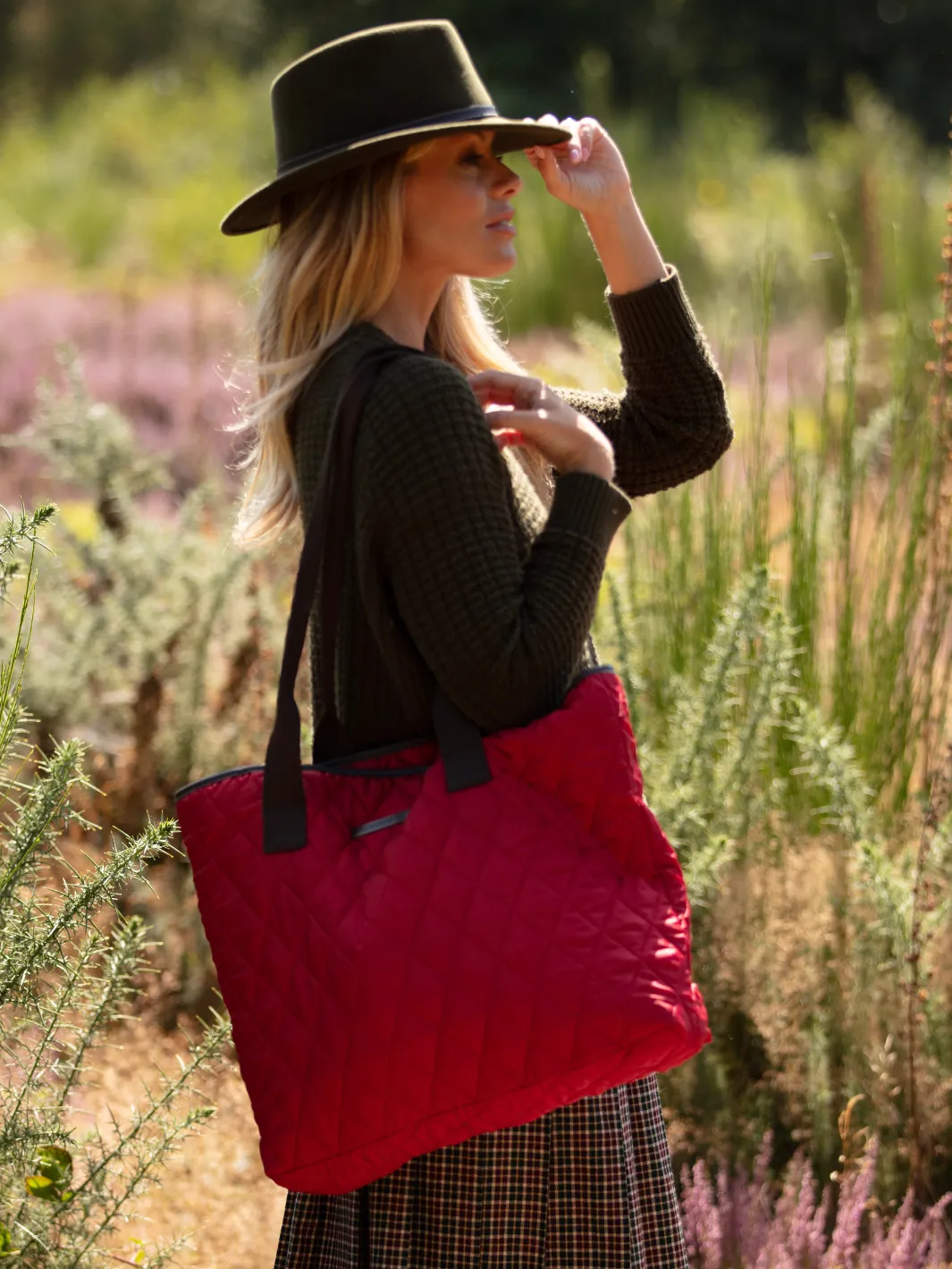 Oversized Tote Bag - Red