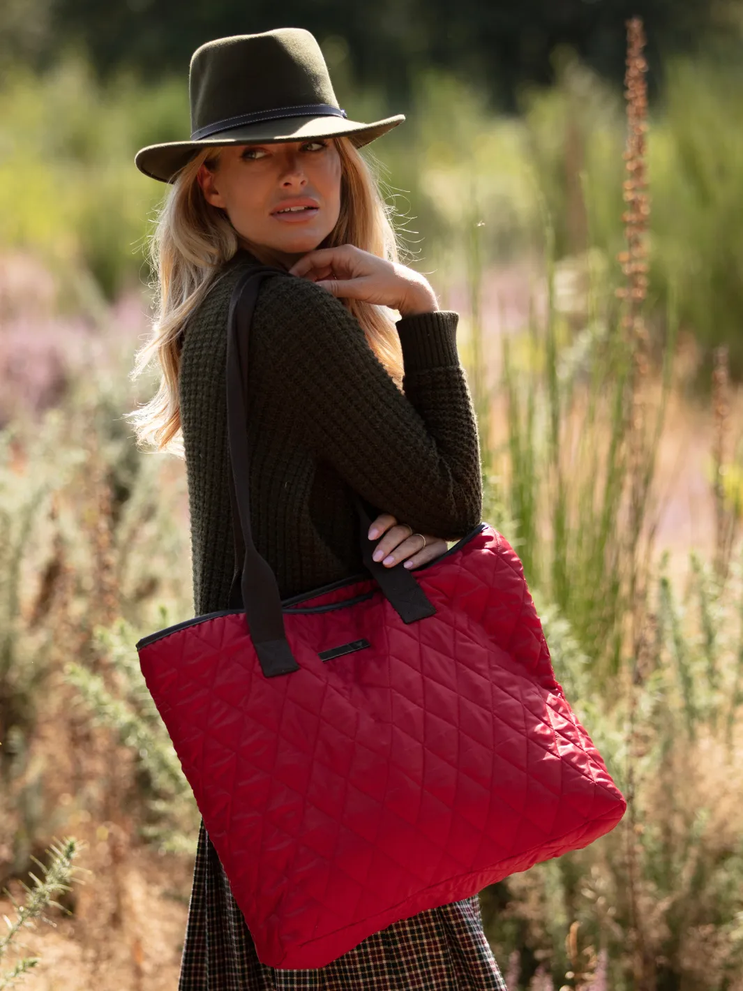 Oversized Tote Bag - Red