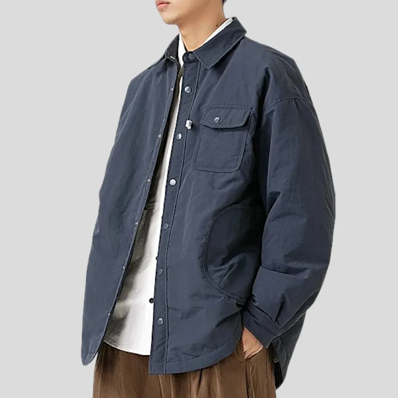 Padded shirt jacket with water resistant finish