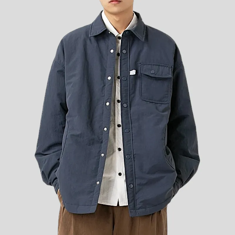 Padded shirt jacket with water resistant finish