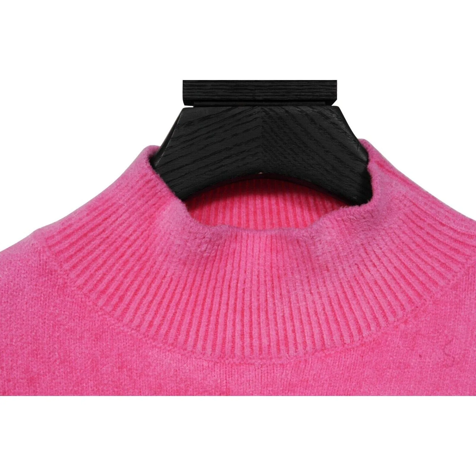 Pink Velvet Short Sleeve Stretch Turtleneck Sweater Shirt