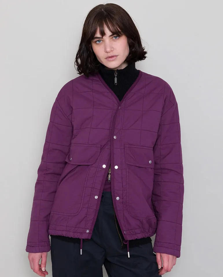 Quilted Boxy jacket Wine