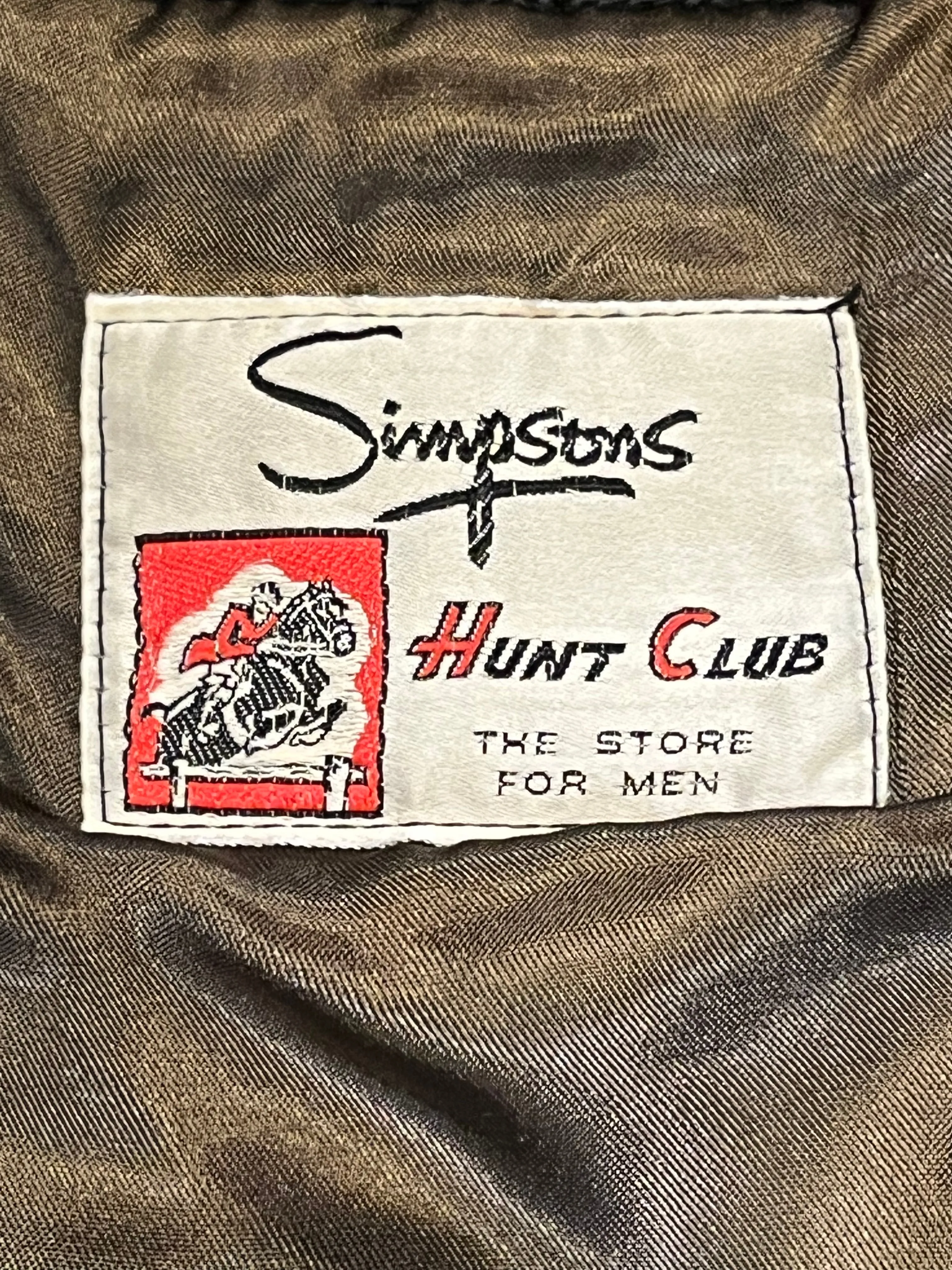 Rare Vintage 1950's Simpson’s Hunt Club Brown Trench Coat with Zip Out Lining, Chest 45”