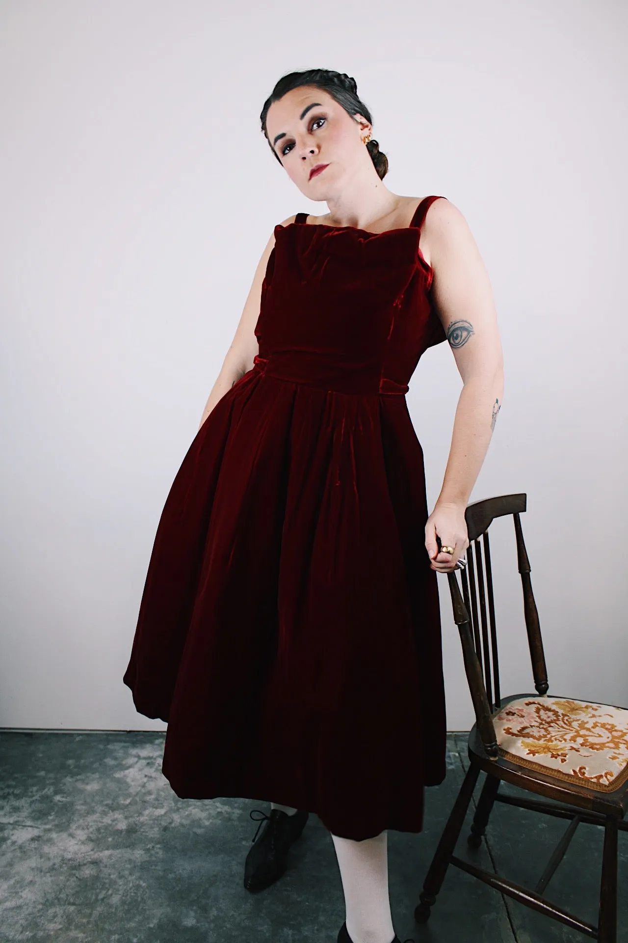 Red Velvet Evening Dress