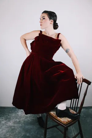 Red Velvet Evening Dress