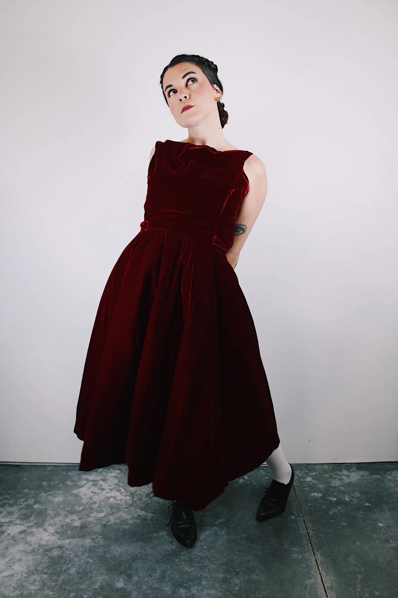 Red Velvet Evening Dress