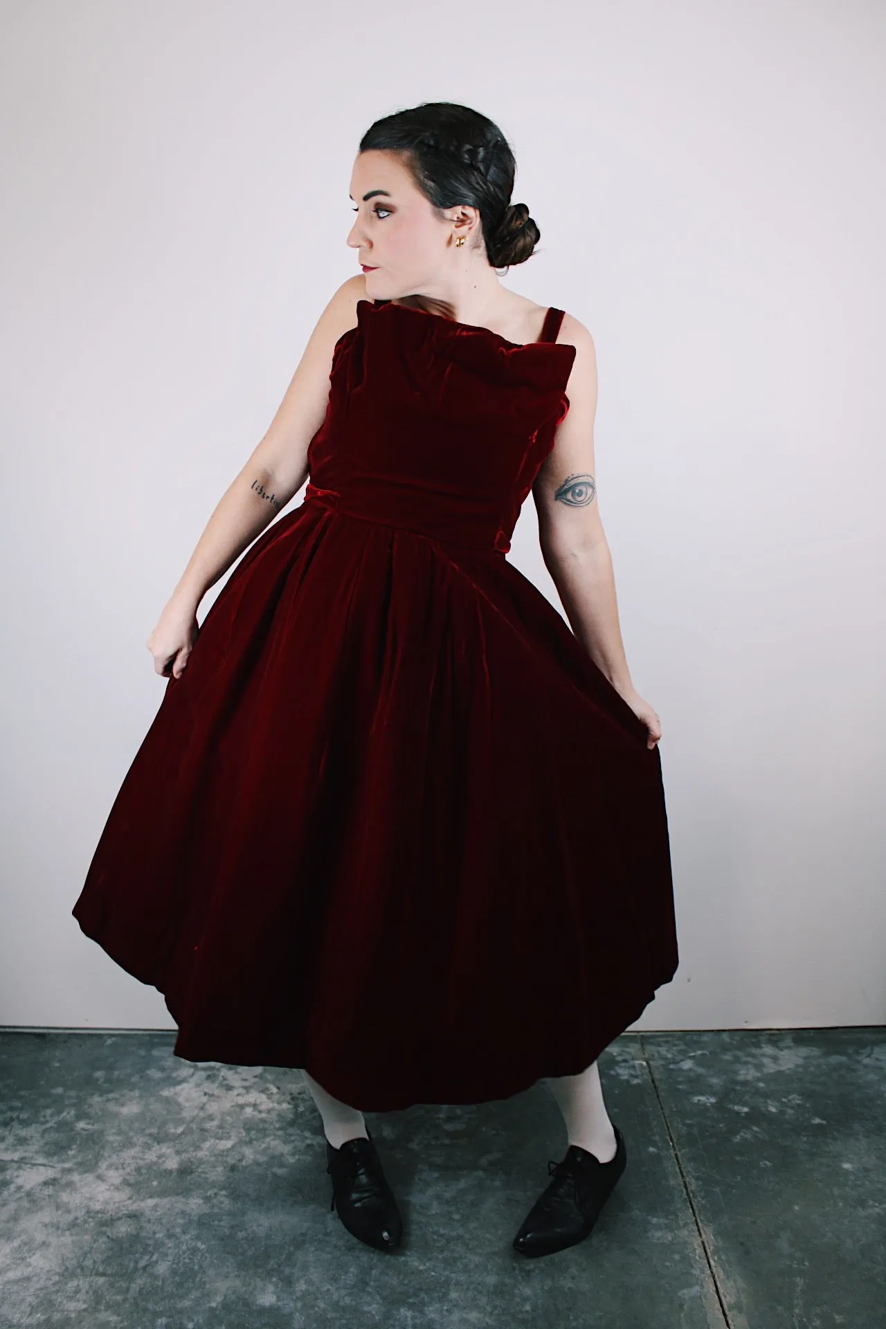 Red Velvet Evening Dress