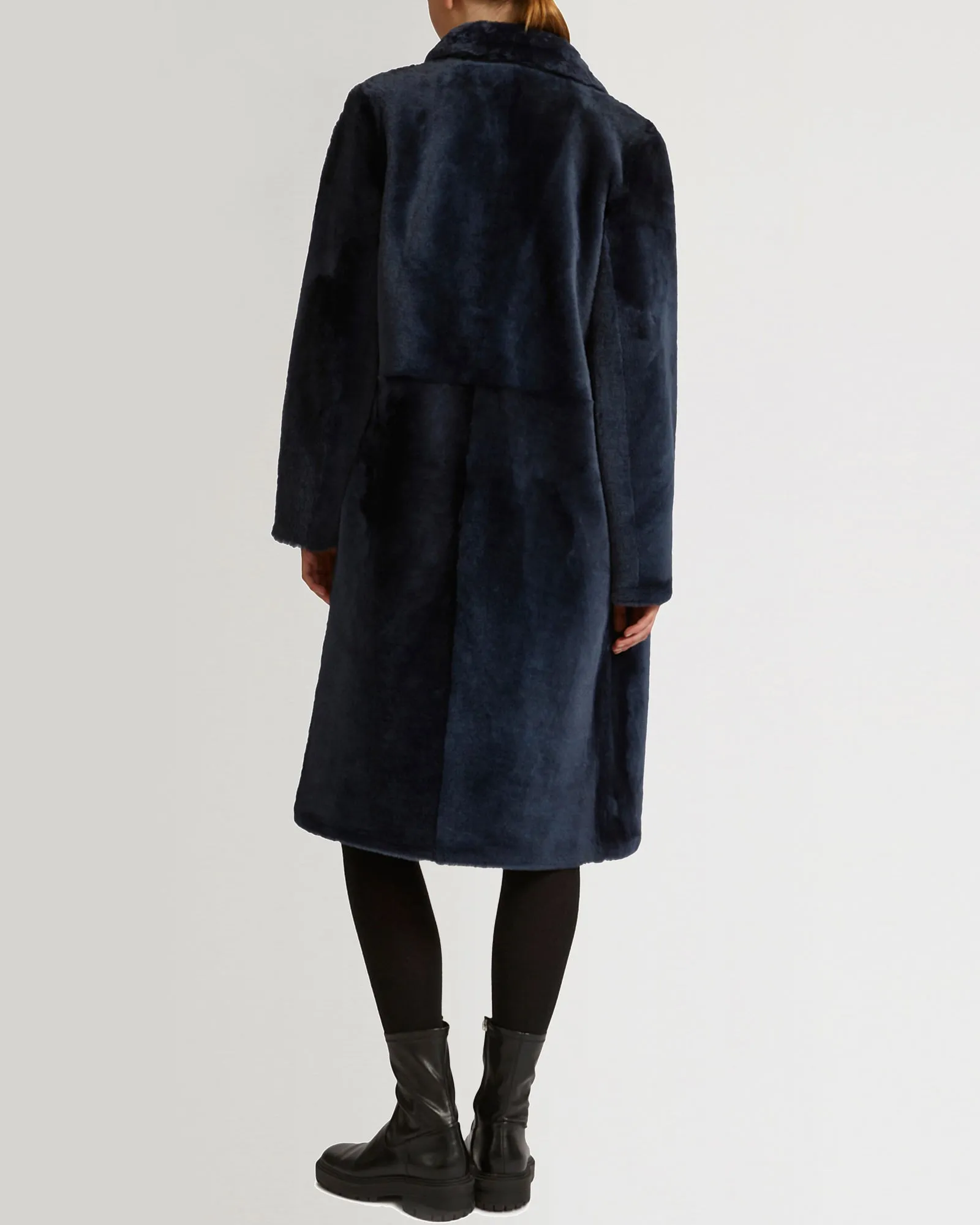 Reversible merino lambskin coat