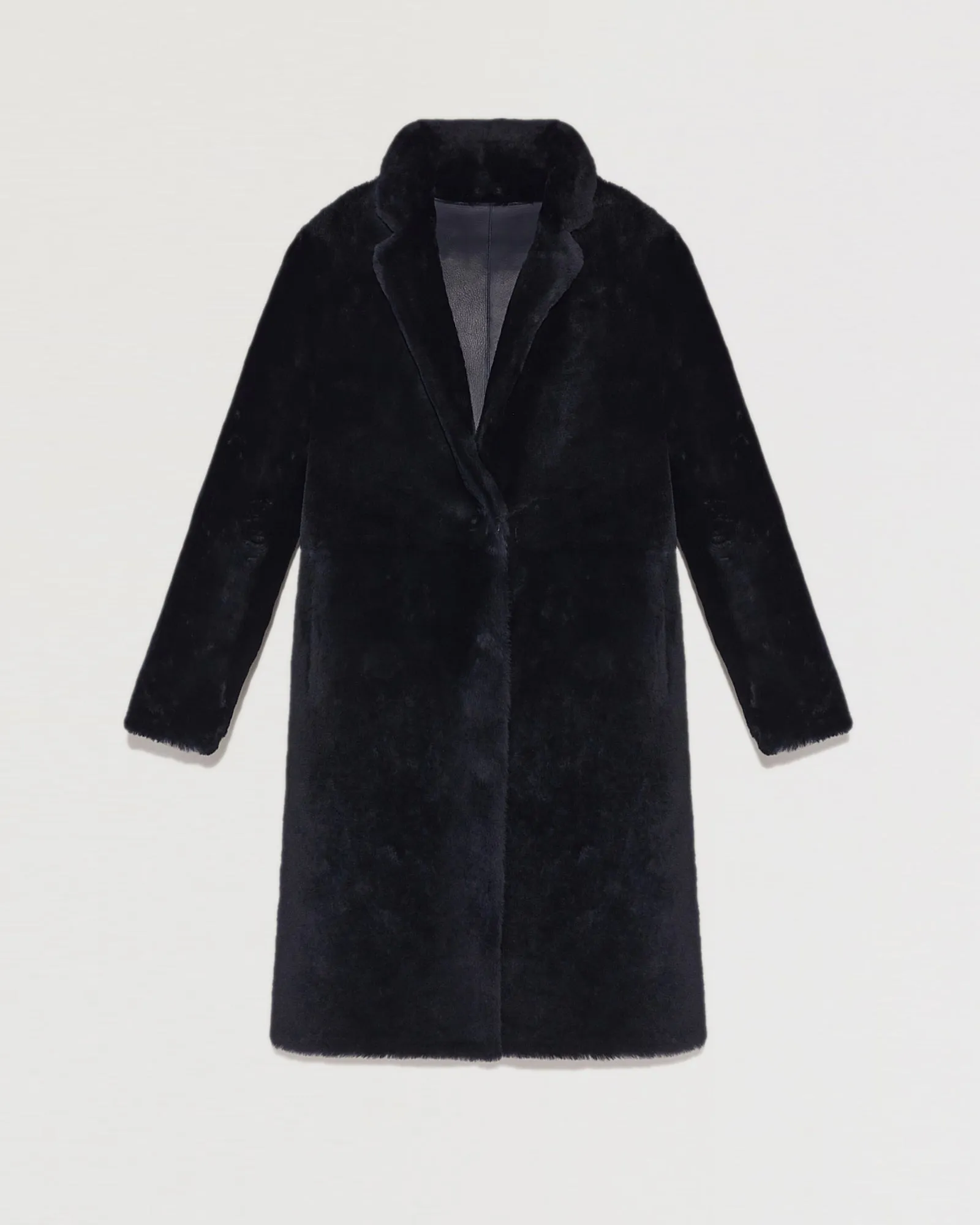 Reversible merino lambskin coat