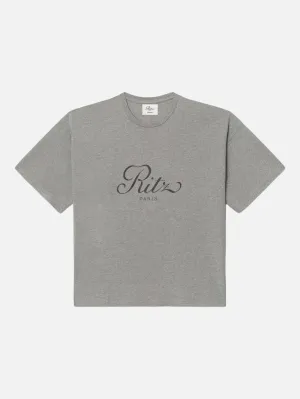 Ritz Men's Cropped Relaxed T Shirt -- Heather Grey