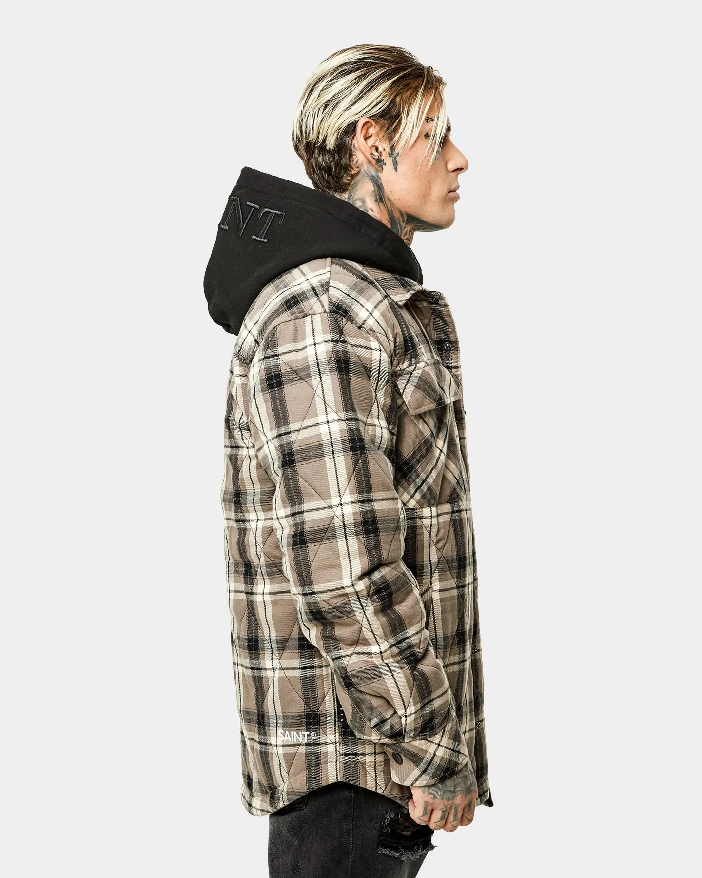 Saint Morta Quilted Flannel Jacket Brown