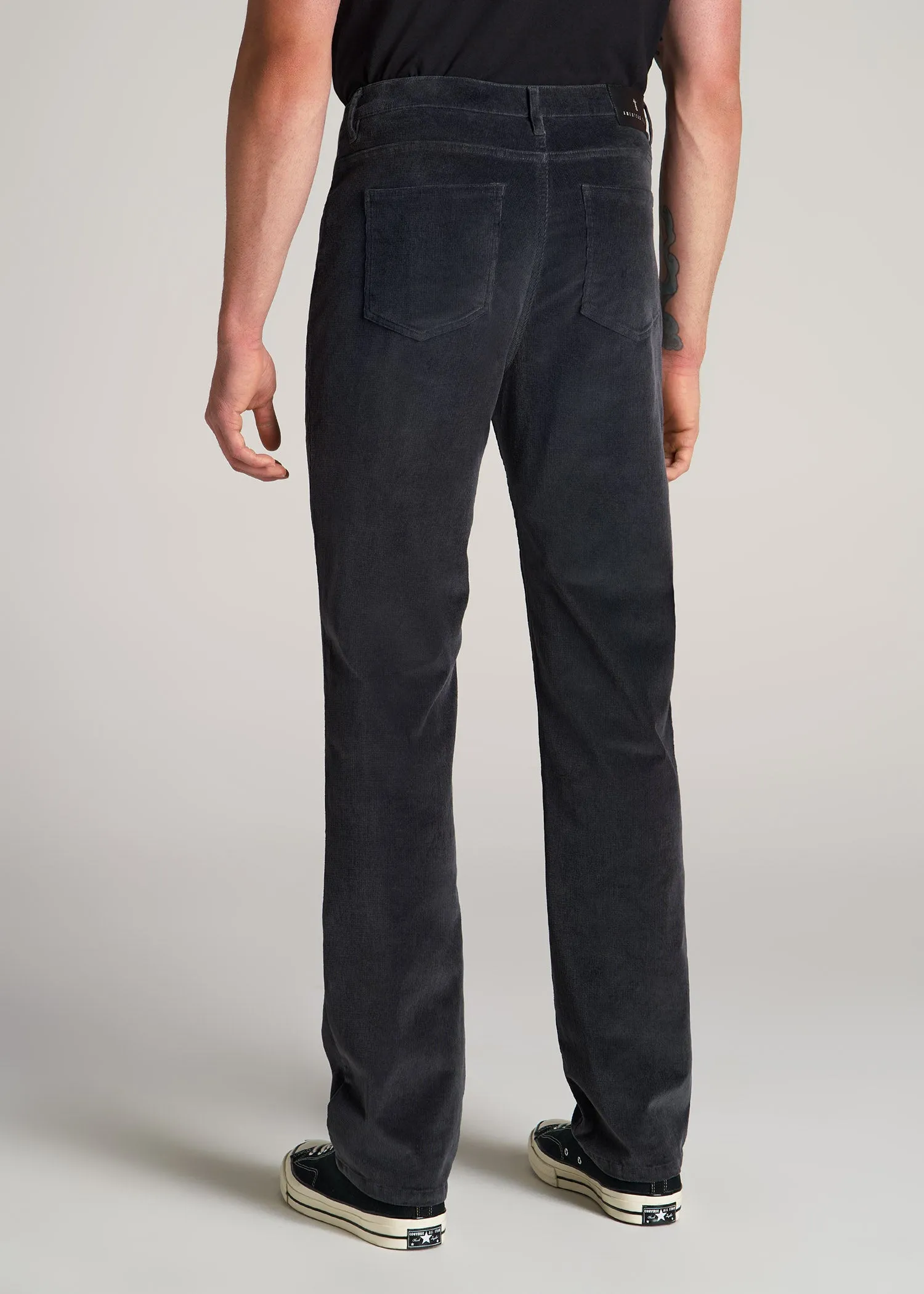 STRAIGHT-LEG Stretch Corduroy Pants for Tall Men in Iron Grey