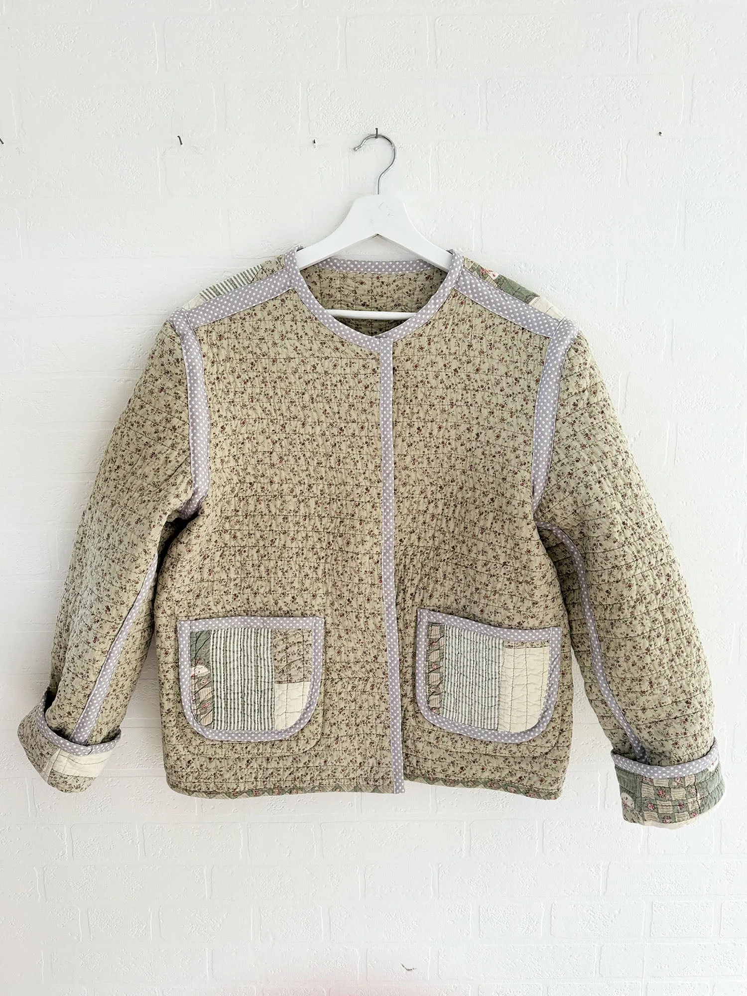 The Chloe Jacket - Sage Patchwork