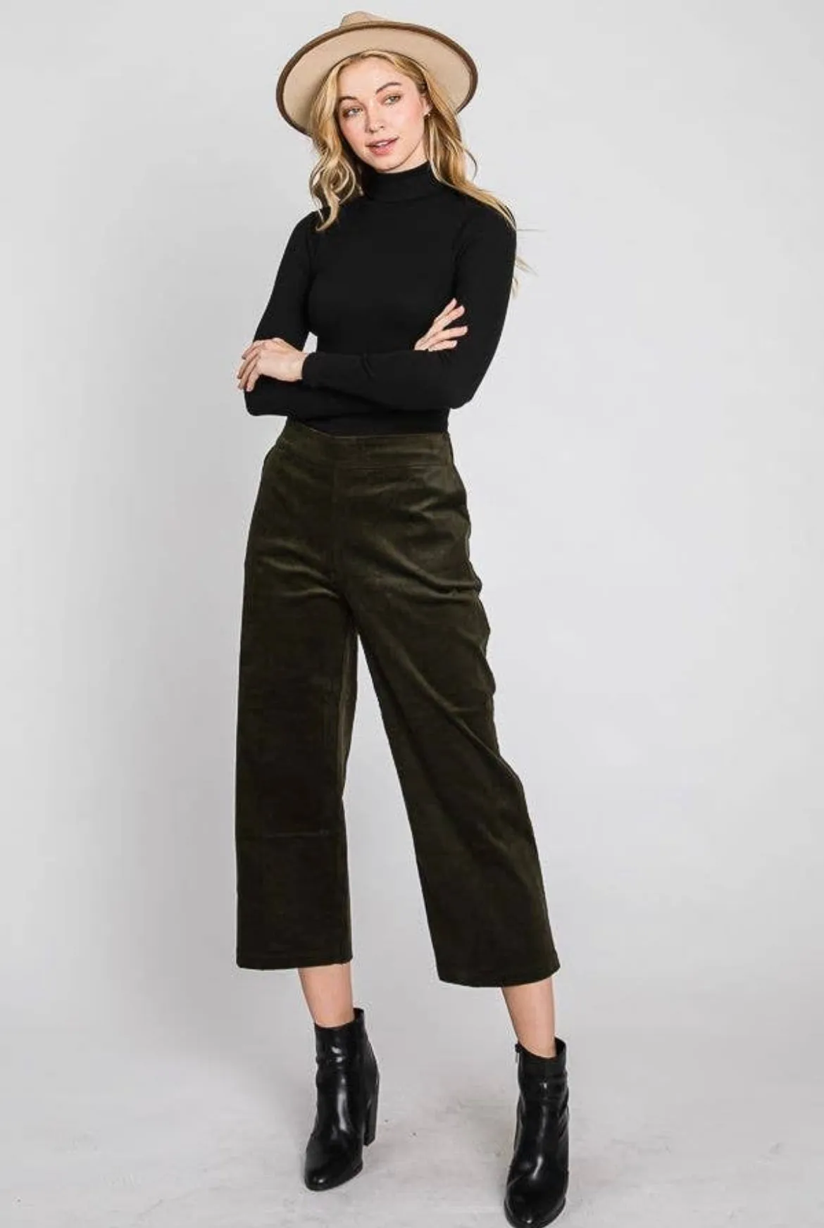 The Mallory Corduroy Crop Leg Pant