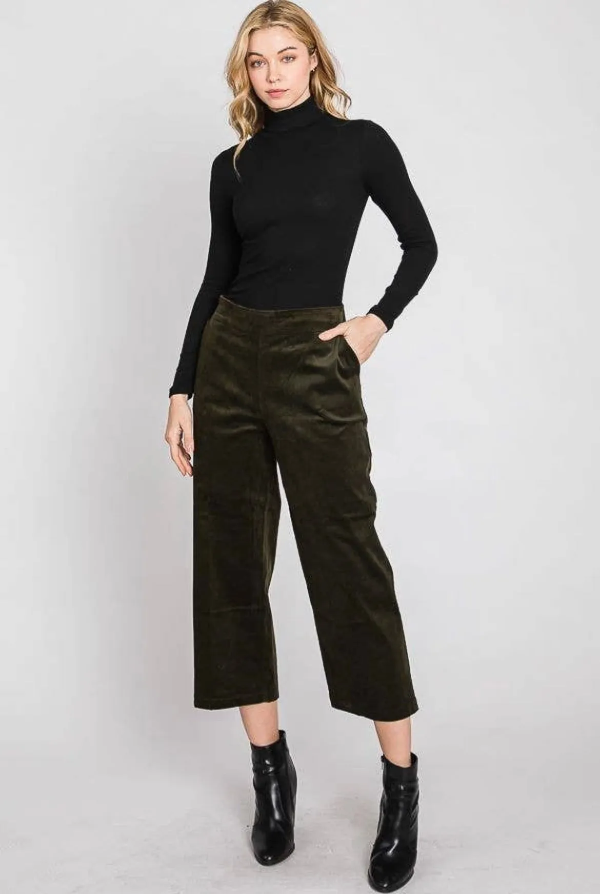 The Mallory Corduroy Crop Leg Pant