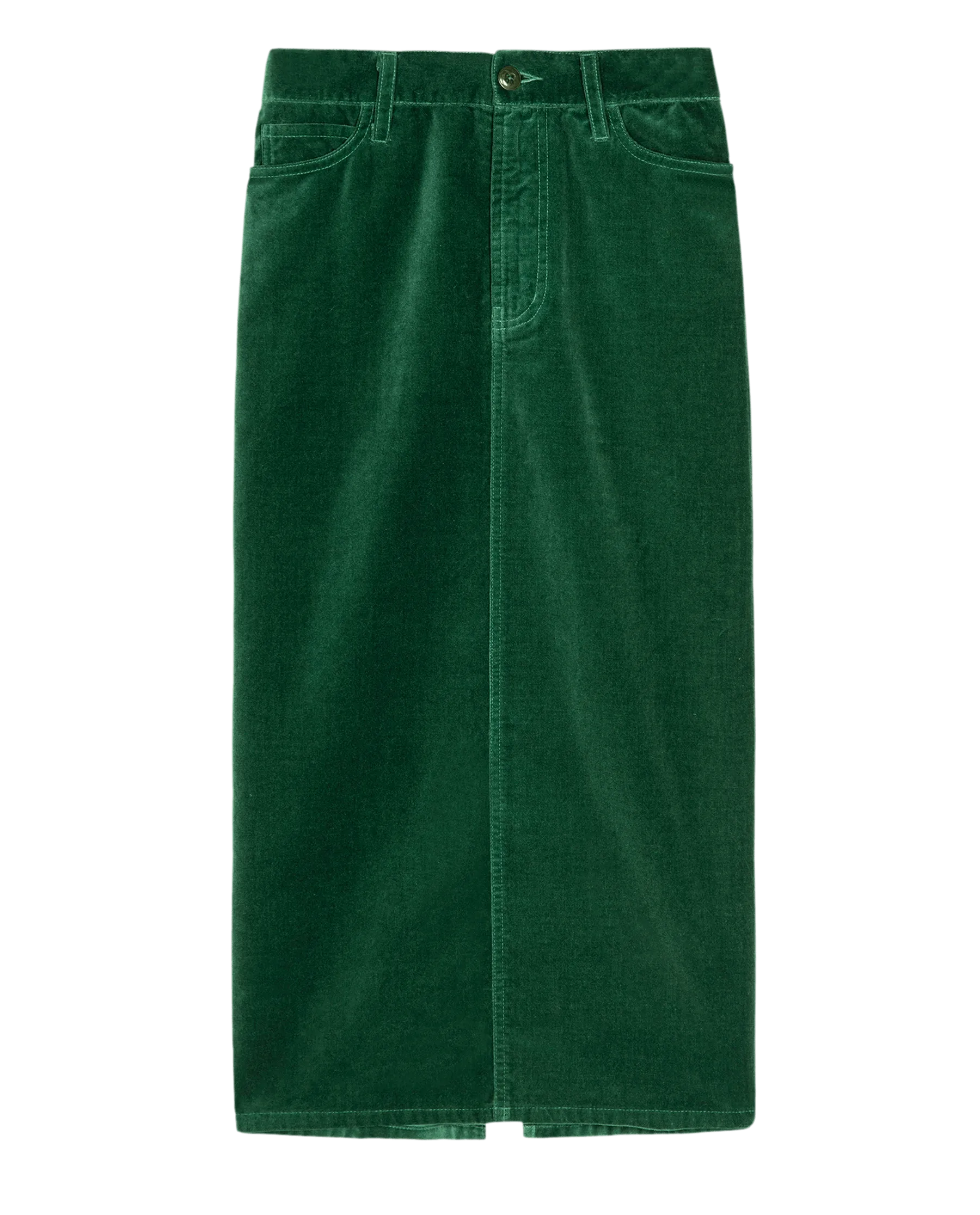 The Velvet Column Skirt. -- Emerald