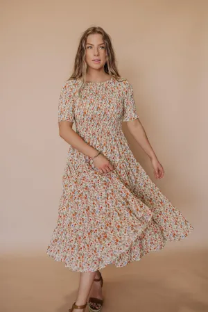 Trish Dress in Taupe Floral