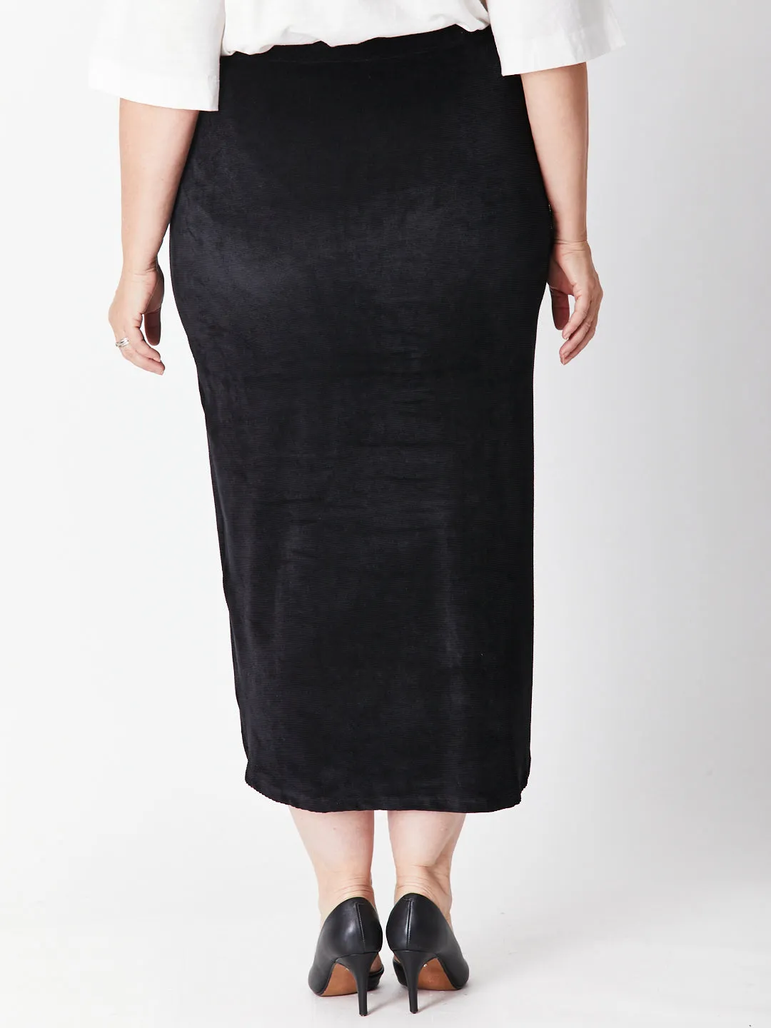 VELOUR HILO SKIRT - BLACK 29720 -SW