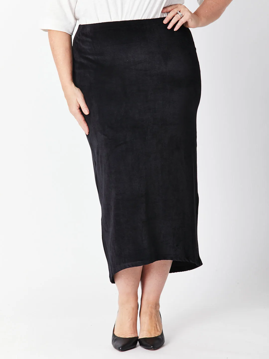 VELOUR HILO SKIRT - BLACK 29720 -SW