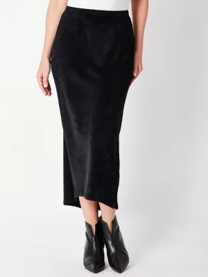 VELOUR HILO SKIRT - BLACK 29720 -SW