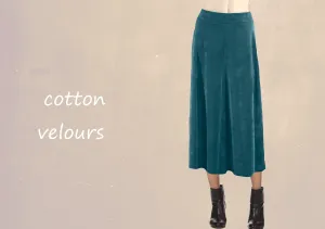 Velours midi rok