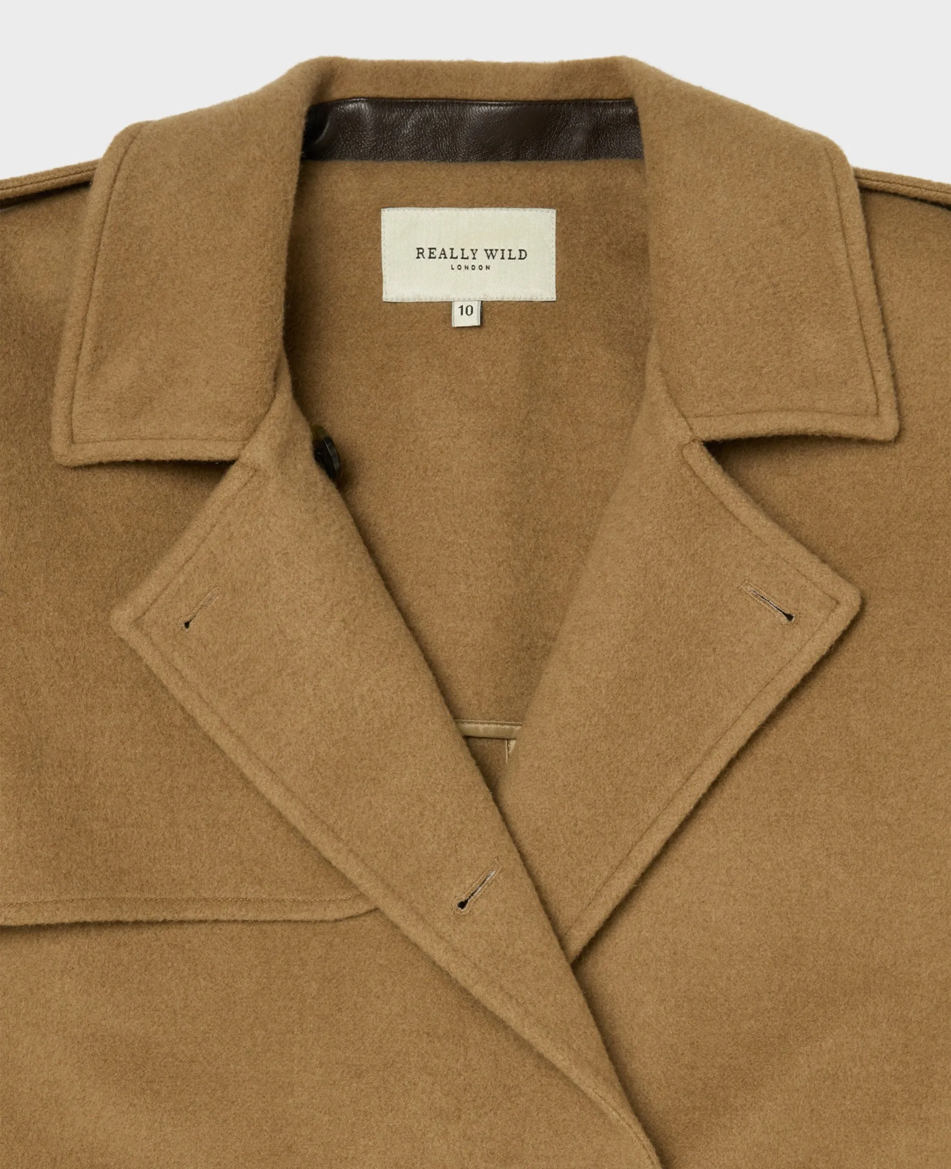 Victoria Belted Wool Blend Trench Coat