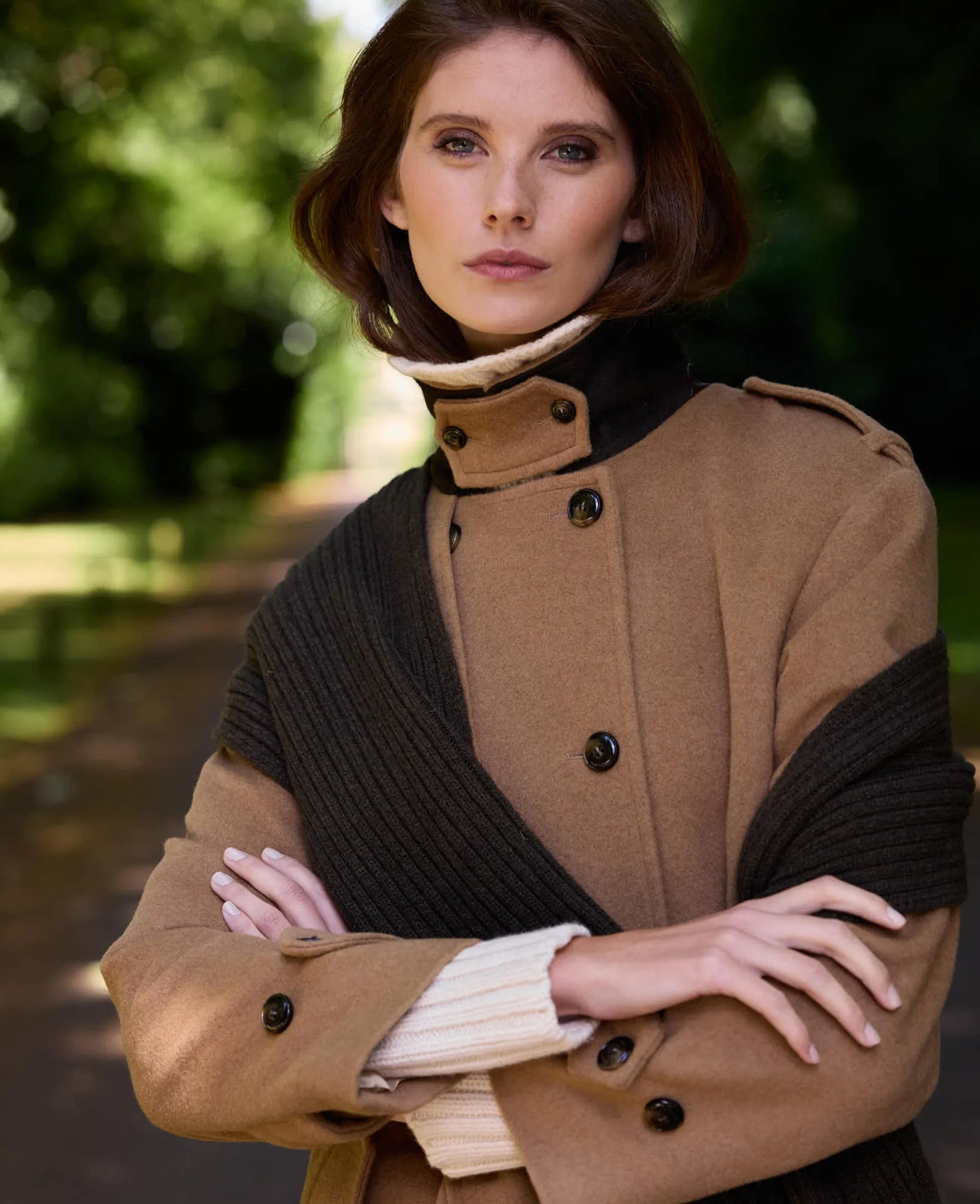 Victoria Belted Wool Blend Trench Coat