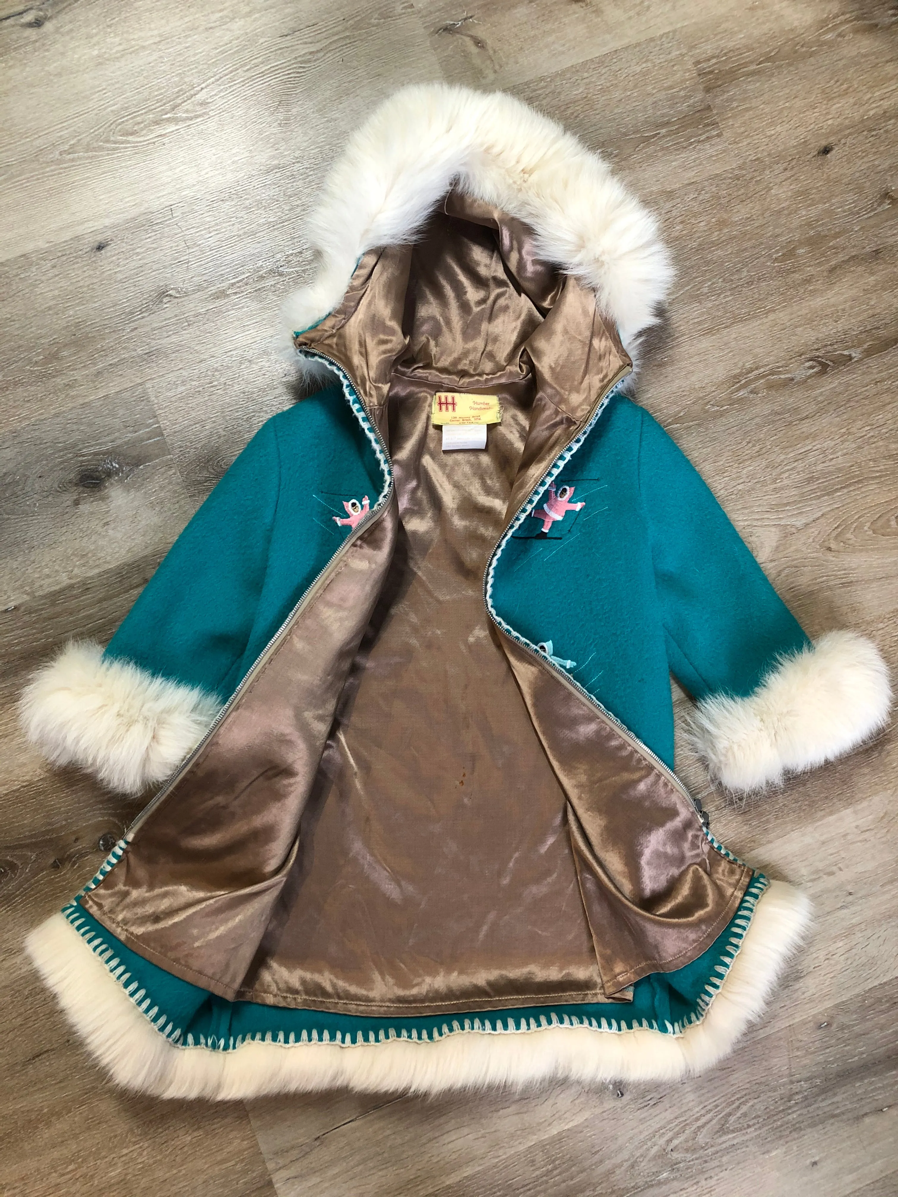 Vintage Children’s Turquoise Humber Handcrafts Northern Parka, Made in Canada