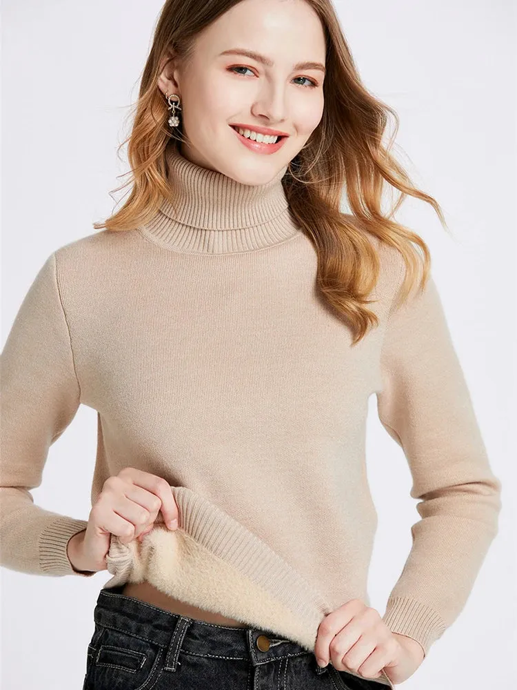 Warm Velvet Turtleneck Sweater - Cozy Fashion Essential