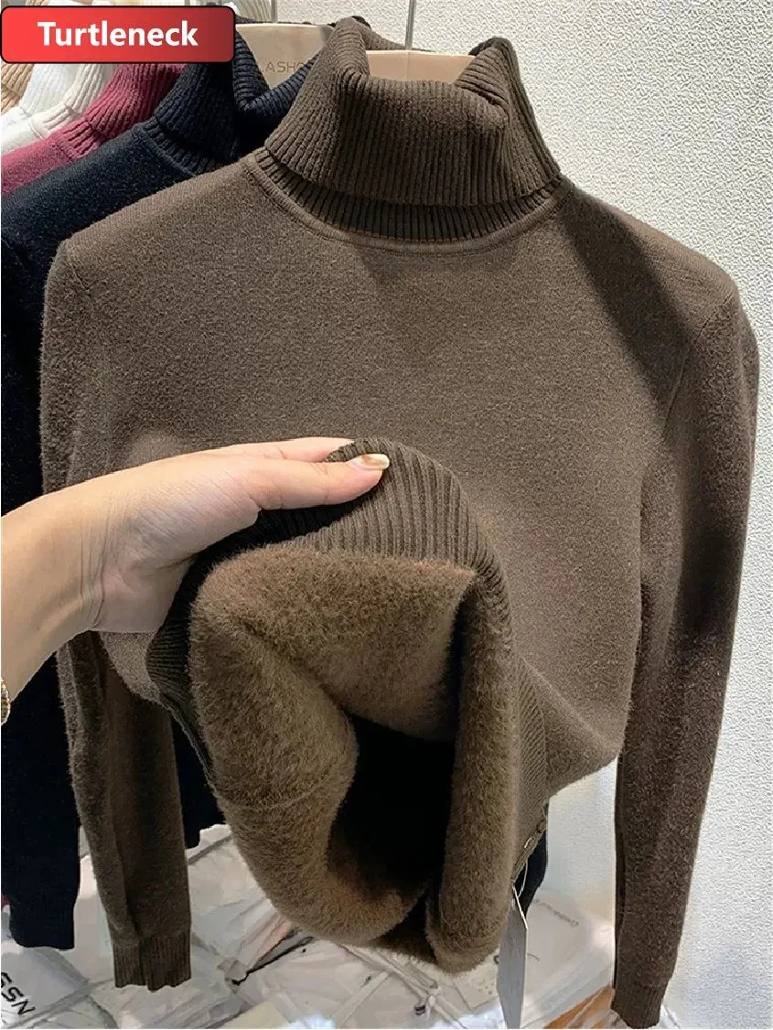 Warm Velvet Turtleneck Sweater - Cozy Fashion Essential