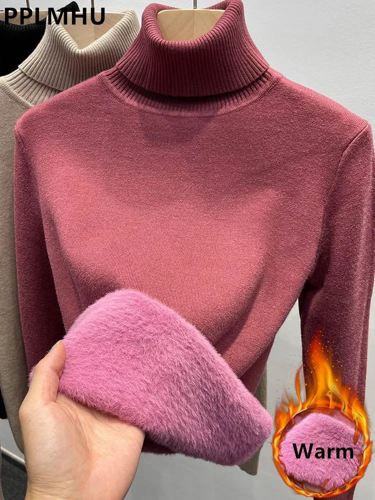 Warm Velvet Turtleneck Sweater - Cozy Fashion Essential