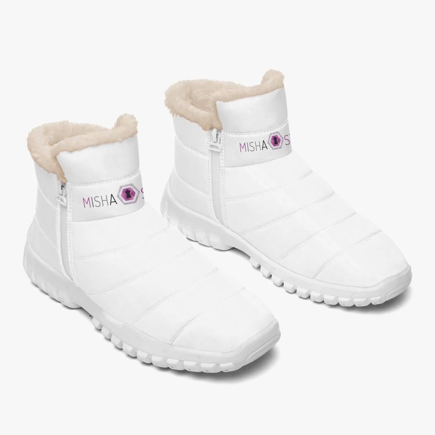 Women Misha Cotton-pad Fur Zipper Up Boots