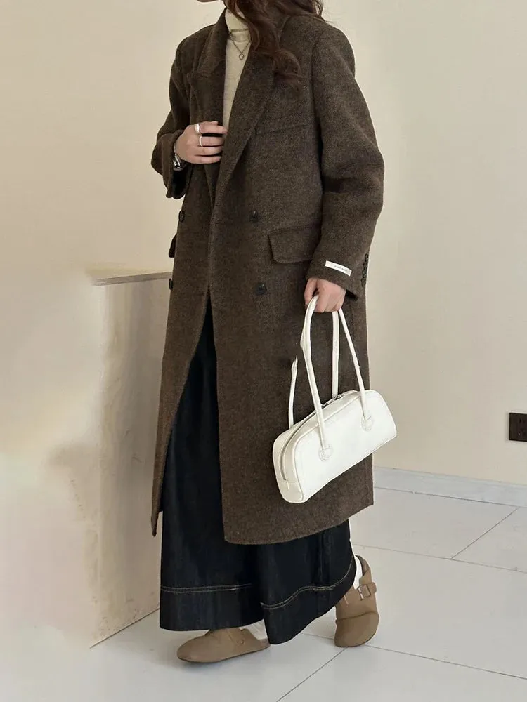 Women's Long Wool-Blend Walker Coat