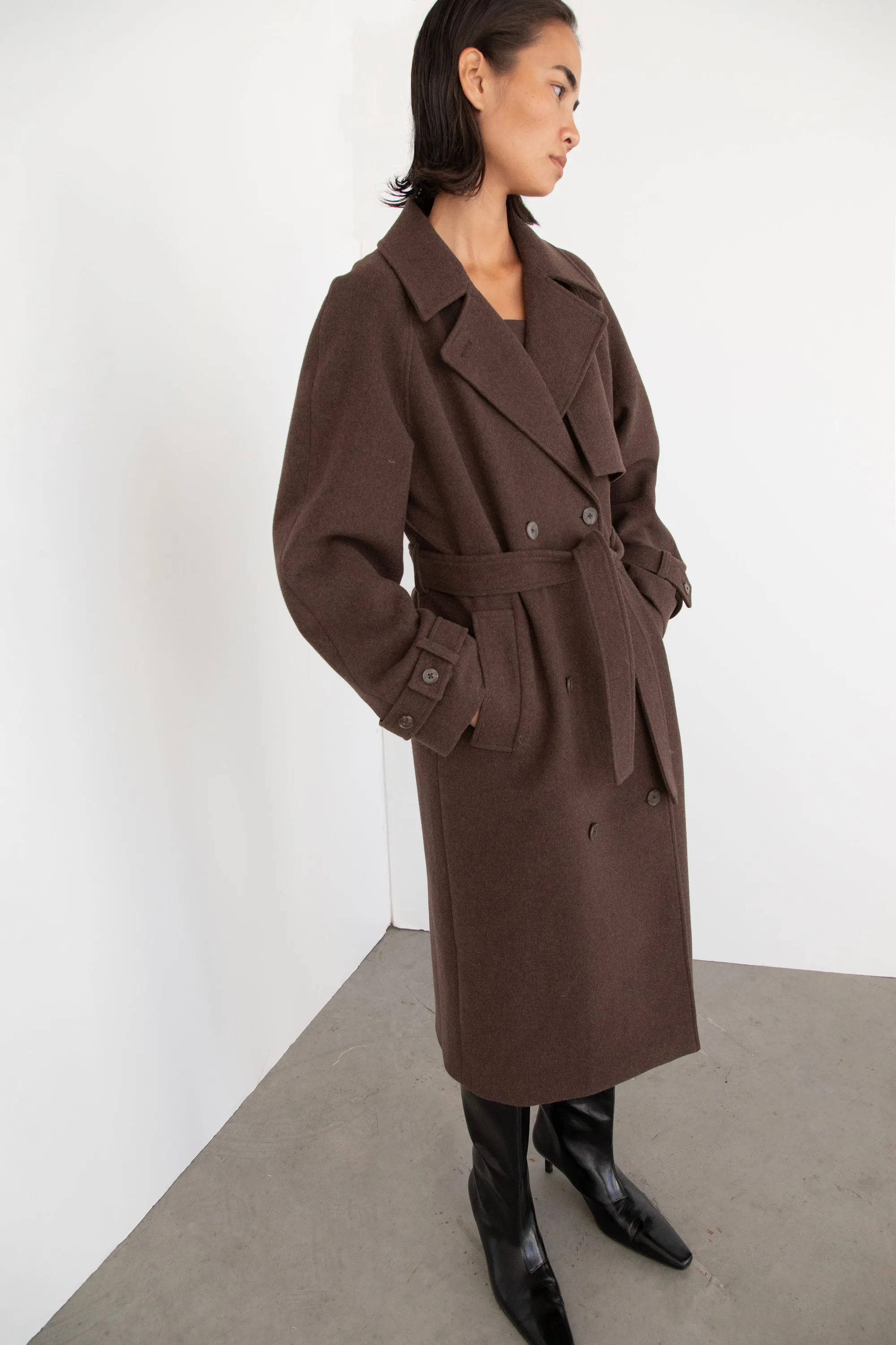 WOOL-BLEND TRENCH COAT