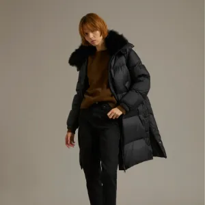 Yves Salomon Long Down Coat - Noir